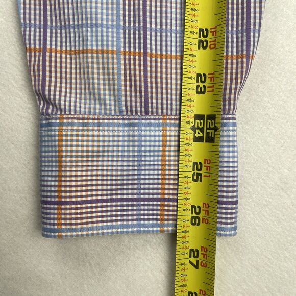 Bugatchi Men Shirt Button Up Long Sleeve Seersucker Pastel Tattersall-XL - Picture 10 of 14